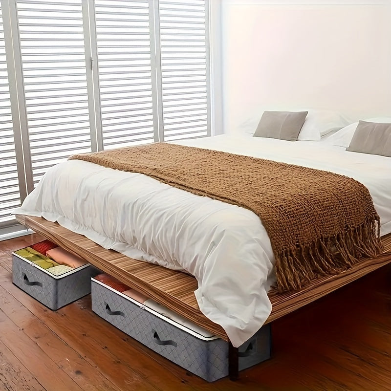 4pcs Large Under Bed Storage Box Set with Transparent Window and Sturdy Handles