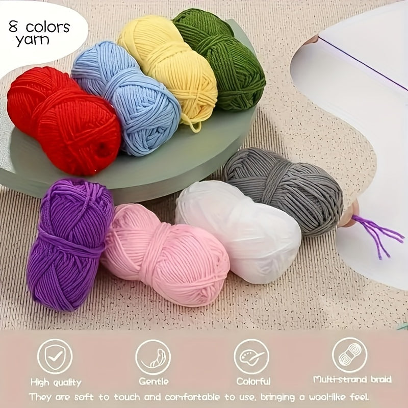 103pcs DIY Crochet Kit with Yarn, Hooks, Knitting Needles, Markers and Accessories