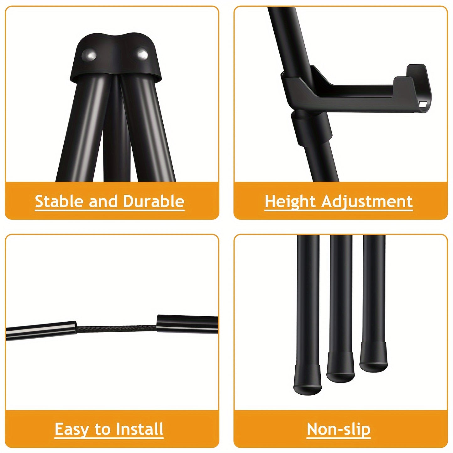 Instant Display Easel Stand, Heavy Duty Adjustable Height 63" Metal Tripod Floor Easel