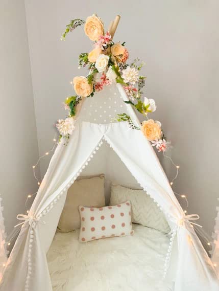 Peony Flower Garland, Rose Flower Swag, 6' Wedding Arch Flowers for Wedding Decor Home Table Runner Mantle Party Decor (Champagne Peony Garland)