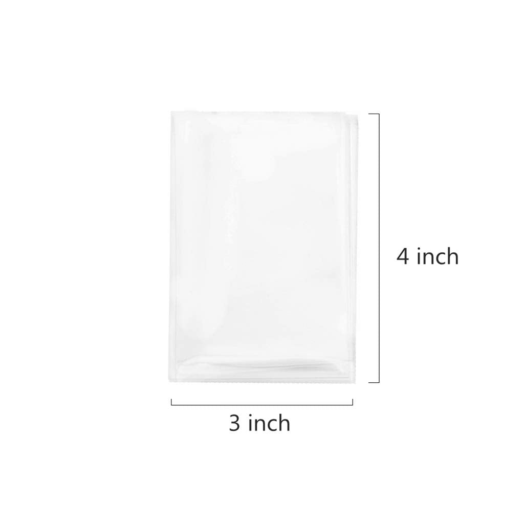 200 Treat Bags 3x4 with 200 Twist Ties 4" 6 Mix Colors - 1.4 mils Thickness OPP Plastic Bags for Lollipop Candy Cake Pop Chocolate Cookie Wrapping Buffet