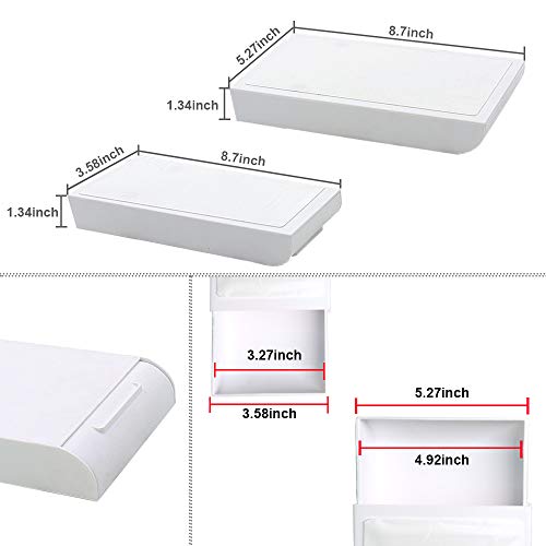 2 Pack Under Desk Storage Drawer Organizer, Hidden Slide Out Drawer Attachment, with Self - Adhesive Feature for Desktop and Table Organization, Hidden Under Desk