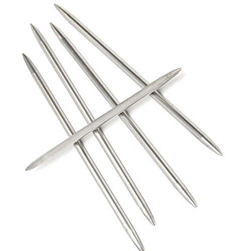 11 Sizes 55Pcs 7.9" Double Pointed Stainless Steel Knitting Needles Set 2MM -6.5MM