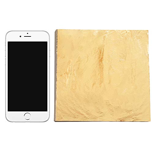 Gold Leaf Sheets, 100 pc 5.5" Gold Foil Paper for Arts Craft, Painting, Gilding, Slime, Nail Design, Furniture Decoration