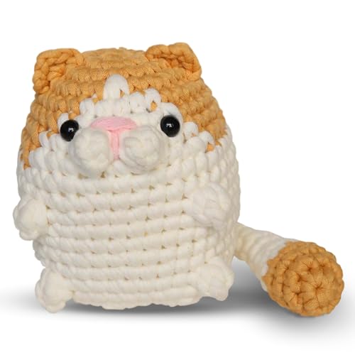 Crochet Kit for Beginners β Kitten | DIY Crochet Animal Kit with Step-by-Step Video β Craft Set for Adults & Kids β Includes Yarn, Hook, Tools & Instructions