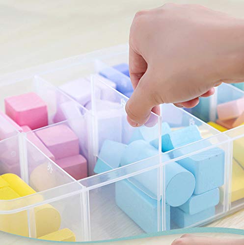 3-Layer Things & Crafts Storage Box with 30 Adjustable Compartments for Organizing Washi Tape, Embroidery Accessories, Threads Bobbins, Kids Toy, Nail Polish, Jewelry - Large