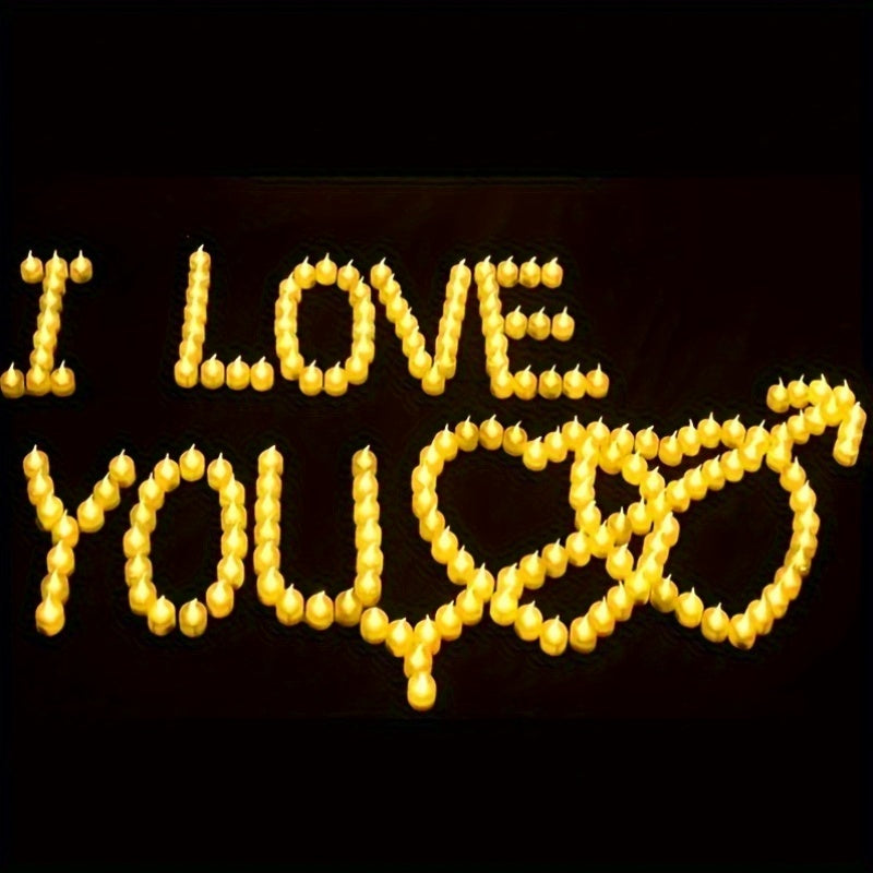 100 Pcs LED Candle Lights Warm Yellow Light Small Tea Wax Gift Set