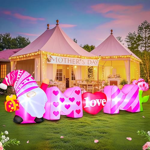 8 FT Mothers Day Inflatable Outdoor Decoration, Built in LED Lights Mothers Day Blow Up Yard Decoration for Holiday Party, Indoor, Outdoor, Garden, Yard Lawn Decor