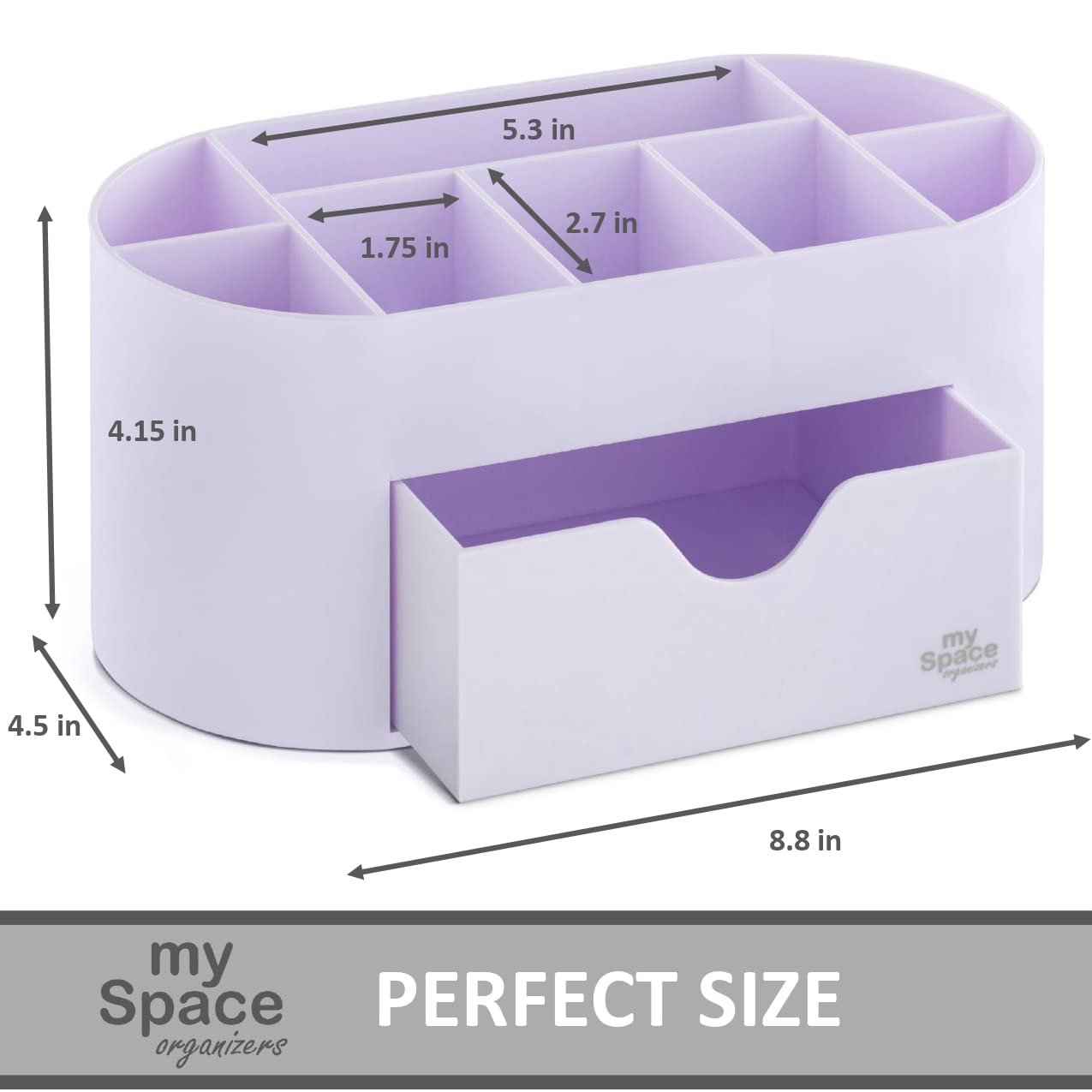 Lavender Desk Organizer for Office Supplies and Desk Accessories - Pen Holder Desktop Organization for Room College Dorm Home School (White Lavender)