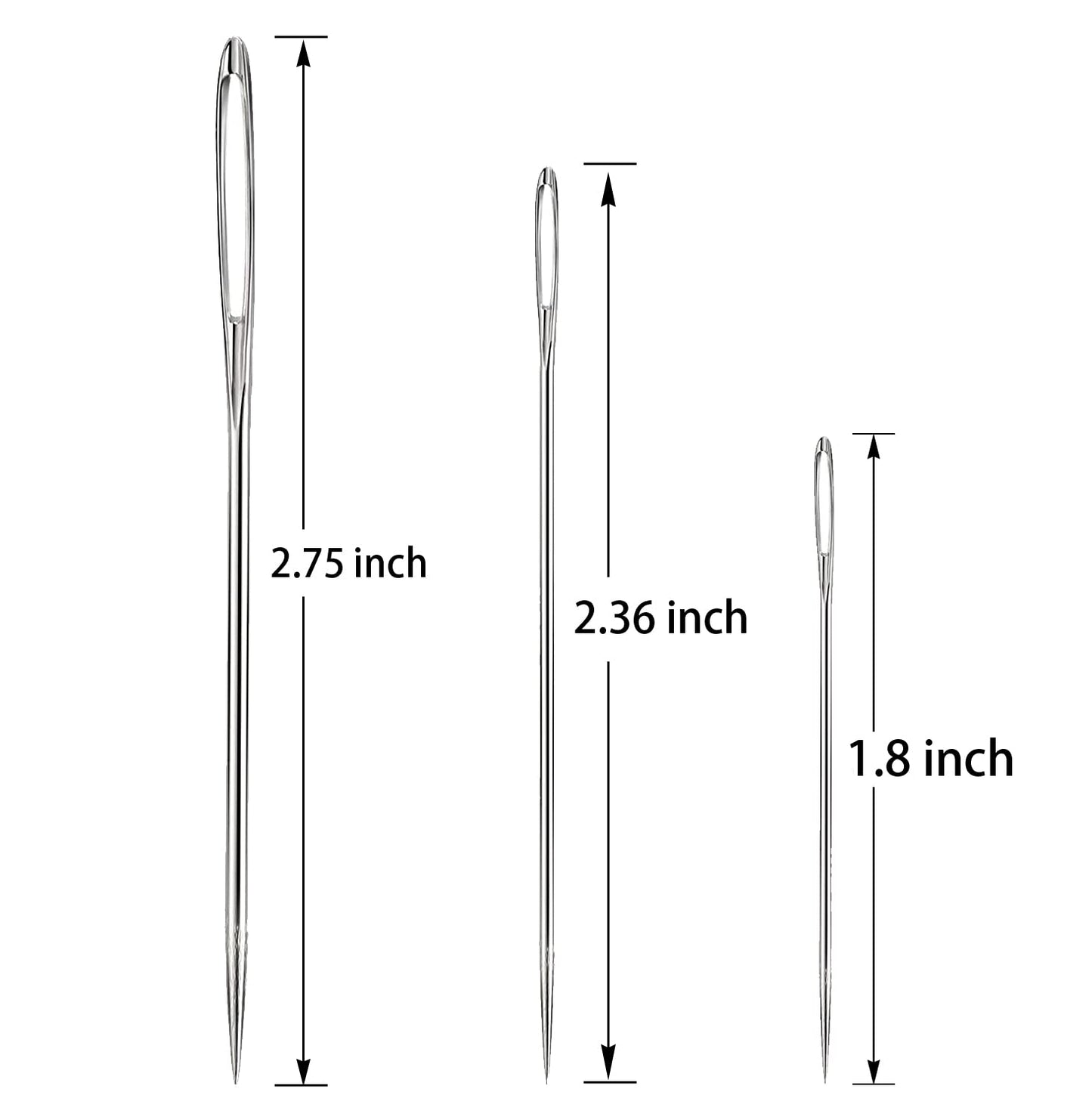 Large Eye Sewing Needles, Sewing Needles, Stainless Steel Embroidery Thread Needle, Handmade Yarn Knitting Needles Leather Needle (15 Pieces)