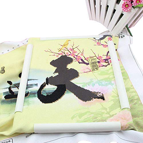 Square Rectangle Plastic Clip Frame for Embroidery Cross Stitch Quilting Needlepoint Tool(20.3 x 20.3cm)