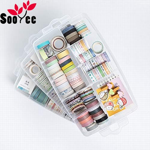 3-Layer Things & Crafts Storage Box with 30 Adjustable Compartments for Organizing Washi Tape, Embroidery Accessories, Threads Bobbins, Kids Toy, Nail Polish, Jewelry - Large