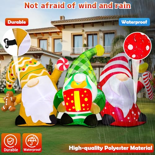 6 FT Christmas Inflatables Outdoor Decorations Inflatable Christmas Gnomes Blow up Yard Decorations Built in LED Lights for Xmas Winter New Year Party Lawn Holiday Winter Decor