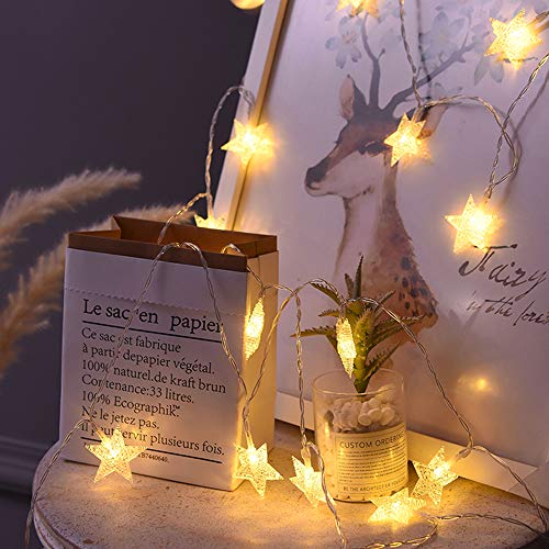 20 LED Star String Lights 10 FT Fairy Christmas Lights Battery Operated for Indoor & Outdoor, Party, Wedding and Holiday Decorations Warm White