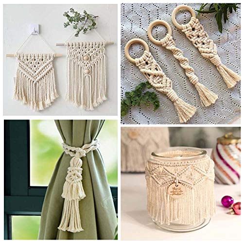 DIY Macrame Kit for Adults Beginners Craft for Making 3 Macrame Plant Hangers Macrame Wall Decor Macrame Supplies Wooden Beads Wooden Rings Metal Rings Macrame Kits for Starter