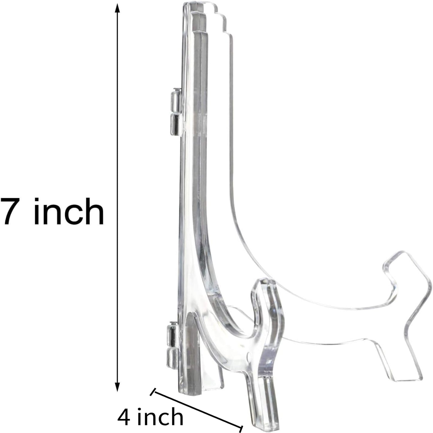 6 Pack 7 Inch Acrylic Easel Stand, Display Stand, Plate Holder for Display, Photo Holder Picture Frame Book(Clear)