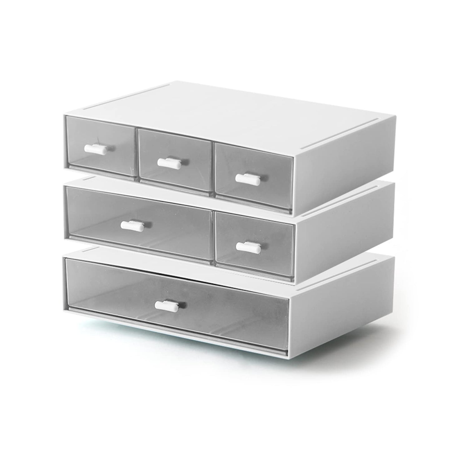 Desk Organizer with 6 Drawers, Makeup Organizer, Plastic Cosmetic Organizer, Bathroom Organization Boxes, Desktop Storage Box(White)