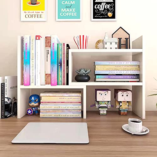 Desktop Bookshelf, Wood Adjustable Desktop Storage Organizer, Office Storage Rack, Display Shelf Rack, Desk Organizer