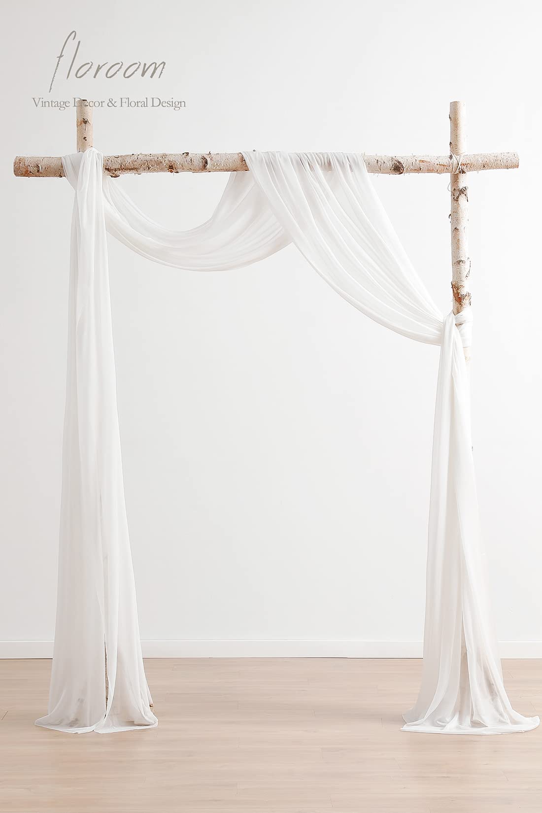 Wedding Arch Draping Fabric 2 Panels 20Ft White Chiffon Fabric Drapes Arbor Drapery Wedding Ceremony Reception Swag Decorations
