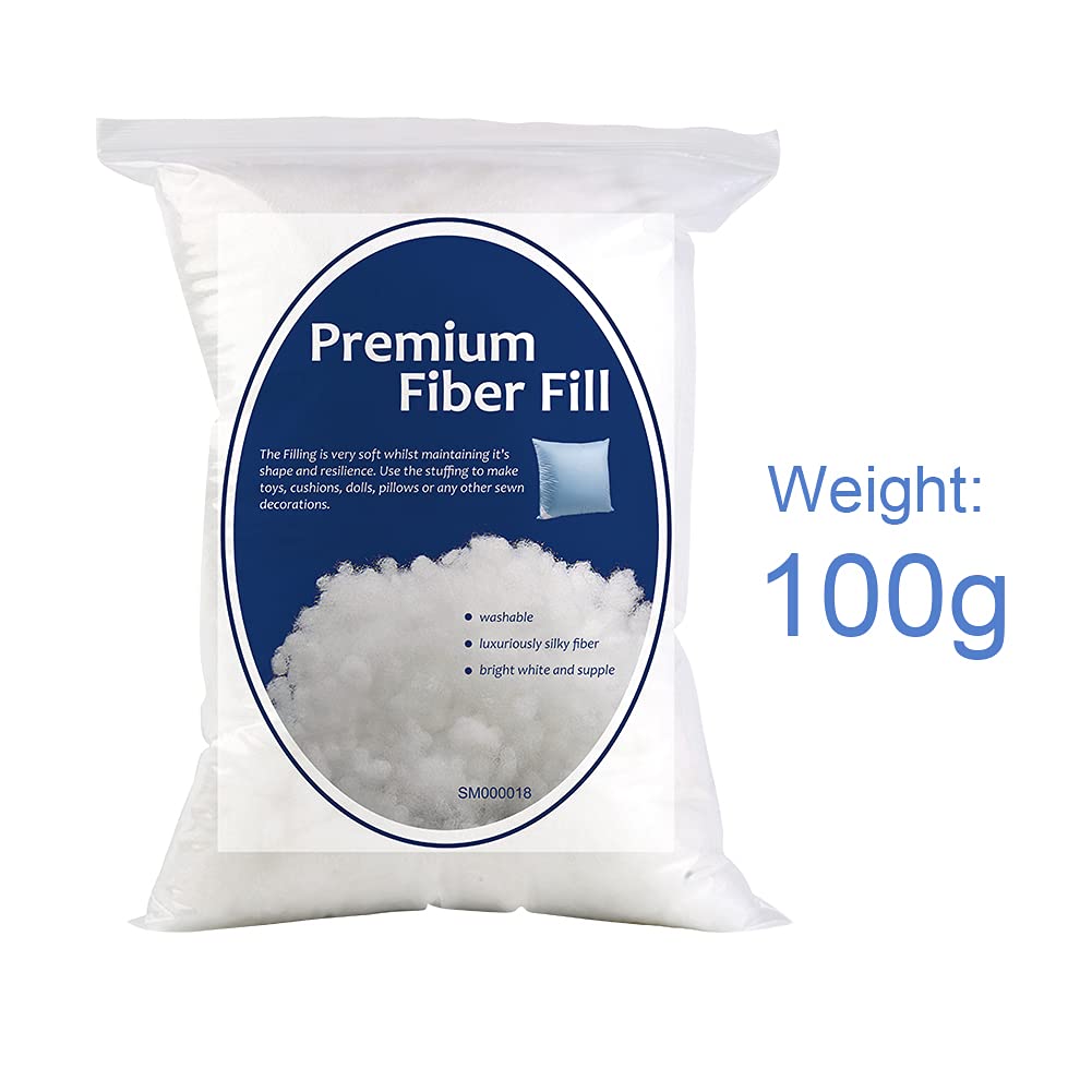 3.5oz Polyester Fiber Fill Stuffing for Stuffed Animals, Premium Fibers Fill Stuffing, Stuffing for Crafts Crochet Stuffing,Fluff Stuffing High Resilience Fill Fiber for Stuffed Animal Crafts