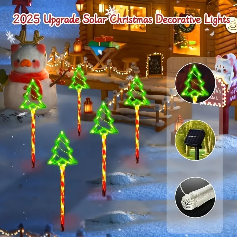 10-Pack Solar Powered LED Garden Lights - 15.7" Lollipop Stakes