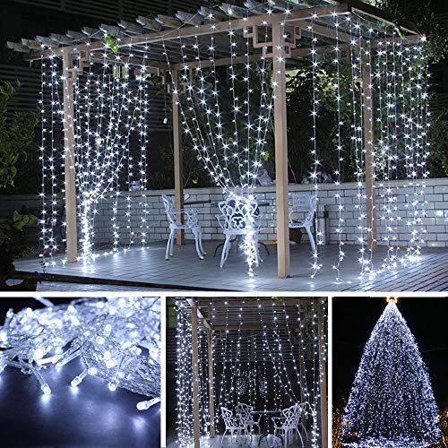 8.26 Inches Indoor Outdoor, LED String Light for Christmas Wedding Party Home Garden Bedroom Wall Decoration (White)