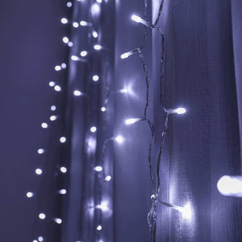 8.26 Inches Indoor Outdoor, LED String Light for Christmas Wedding Party Home Garden Bedroom Wall Decoration (White)
