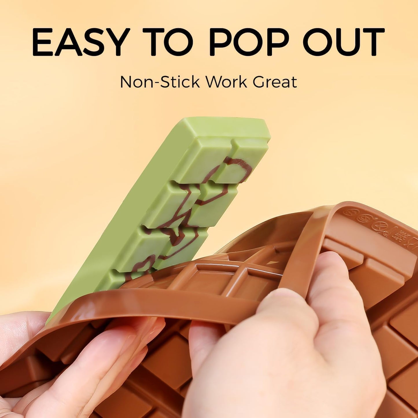 Chocolate Bar Mold - Non-Stick Chocolate Molds, Food Grade Silicone Deep Chocolate Bar Mold for Milk Chocolate Bar,Dubai Chocolate Bar Pistachio - Set of 2
