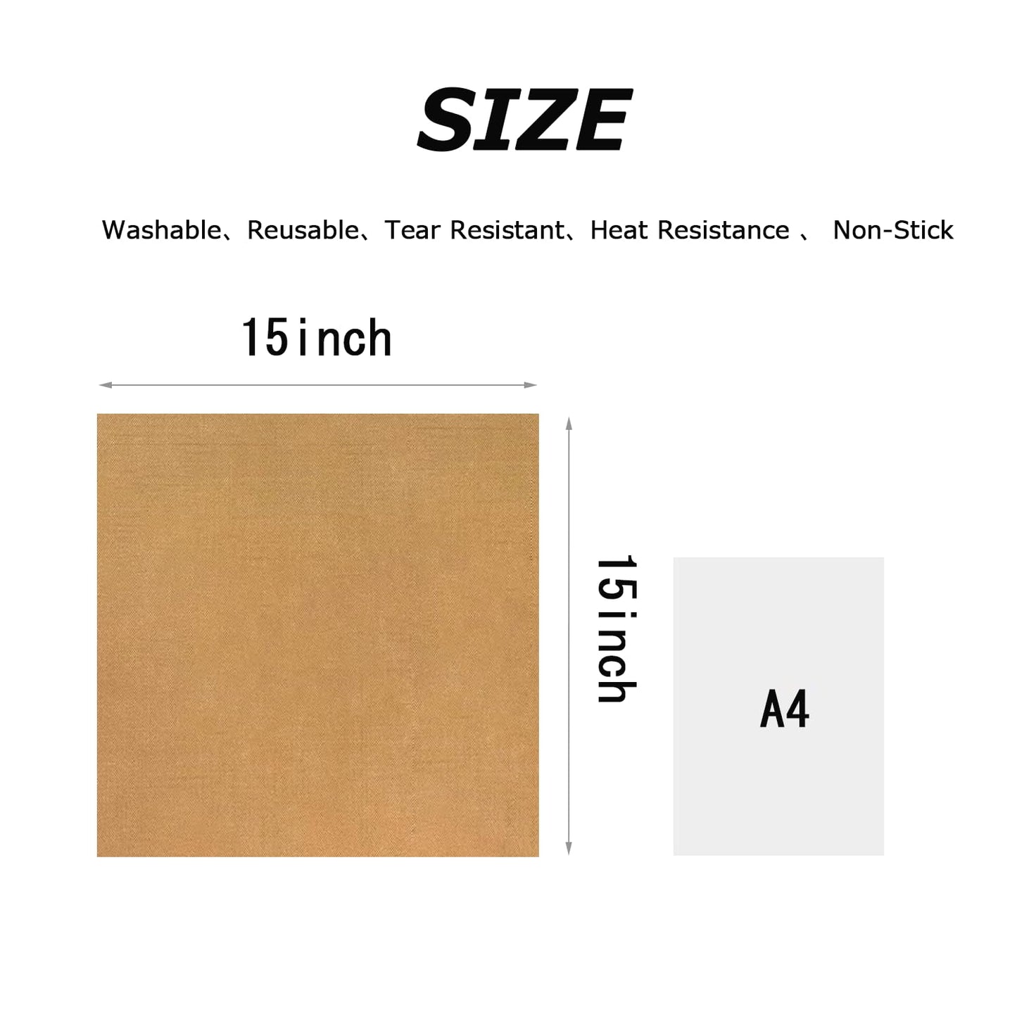 3 Pack Teflon Sheets for Heat Press 15x15 and 3 Rolls Heat Transfer Tape 10mm Non Stick Transfer Sheet Heat Press Tape Set for Sublimation PTFE Teflon Sheet Heat Resistant