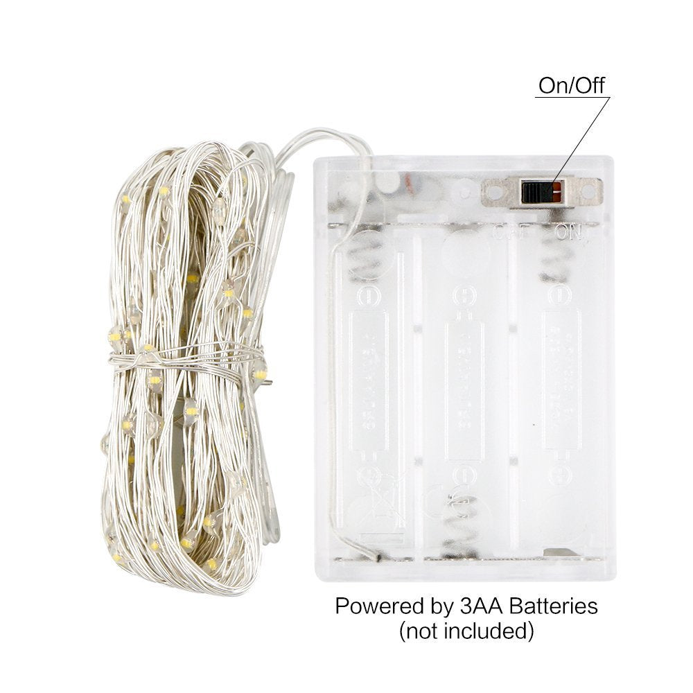 10 Ft/3M 30 LED Battery Operated Starry Fairy Lights String Lights for Party Home Wedding Festival Decoration, White