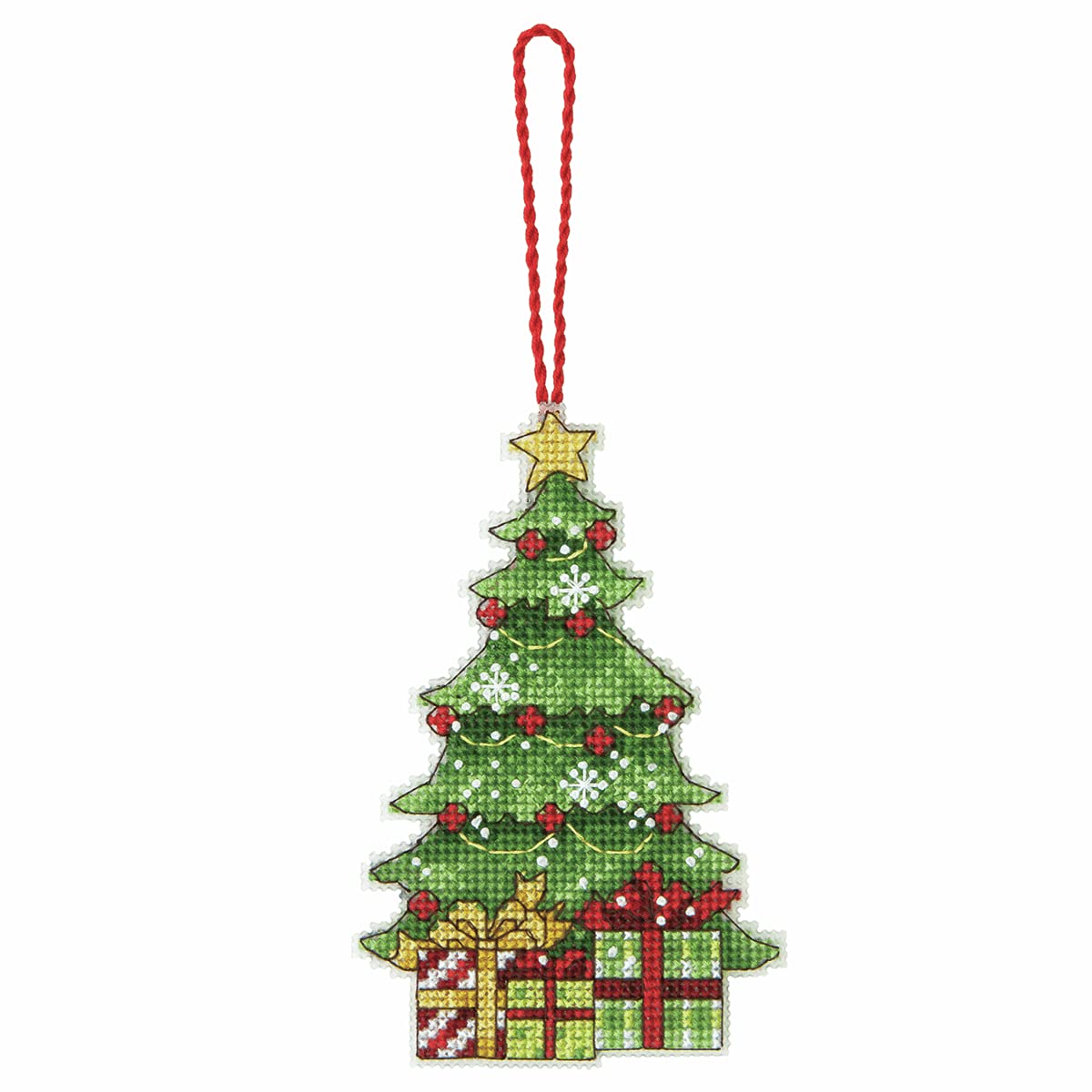 Counted Cross Stitch Christmas Tree Ornament Kit, 3'' W x 4.75'' H