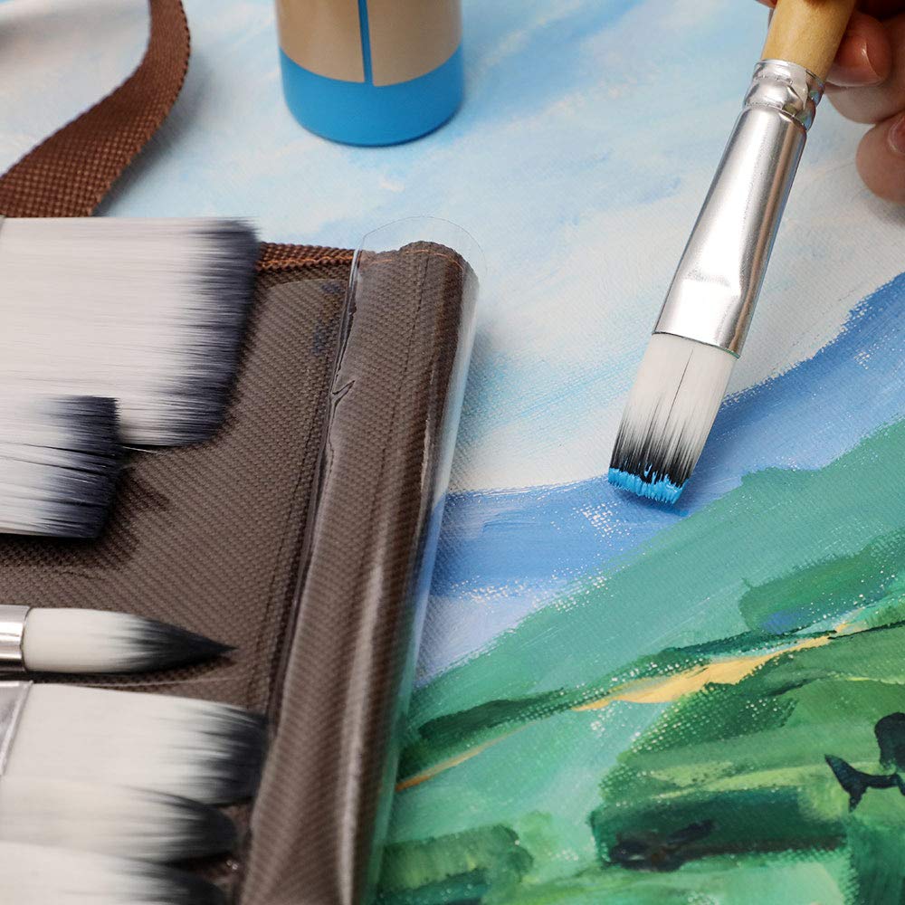 24 PCS Paint Brushes for Acrylic Painting, Acrylic Paint Brushes for Oil, Watercolor, Acrylic, Gouache and Canvas Painting