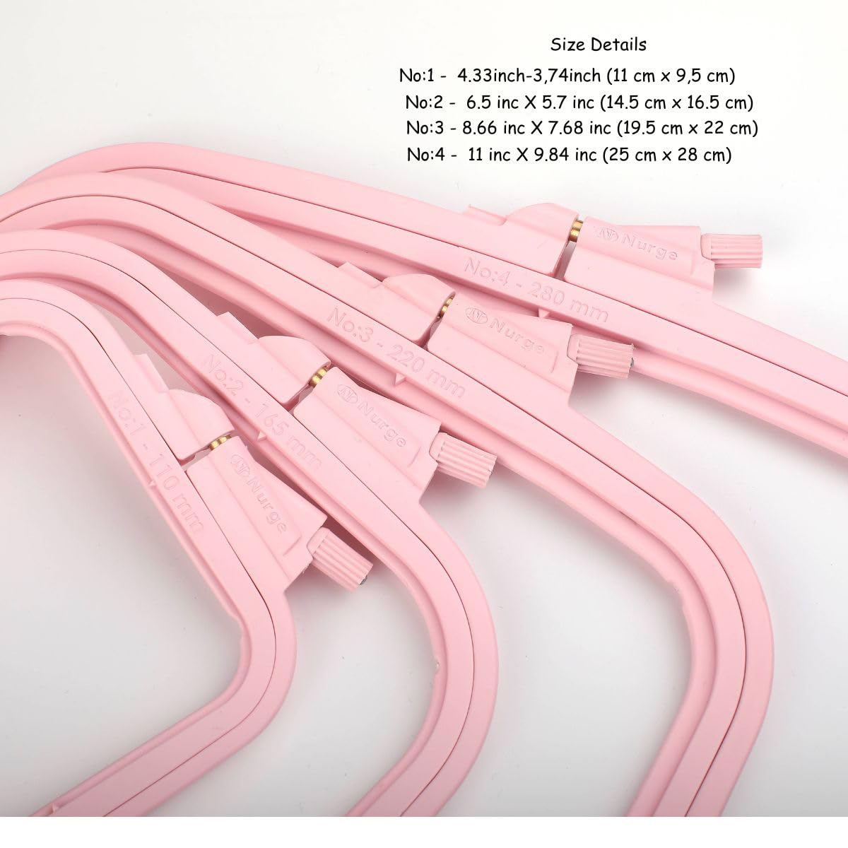 Pink 4 Pcs Set Plastic Square Embroidery Hoop, Cross Stitch Hoops, Punch Needle Hoop , DIY Craft Sewing,ABS Plastic Embroidery Hoops