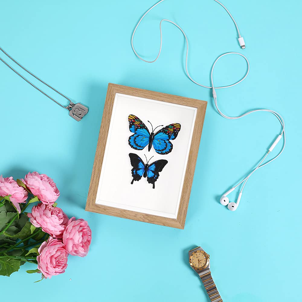 Small Shadow Box 4x6 Picture Frame with Real Glass Deep Wood Memory Box Display case for Flowers,Ticket,Memorabilia,Keepsake,Medal,Art and Photos,Burlywood