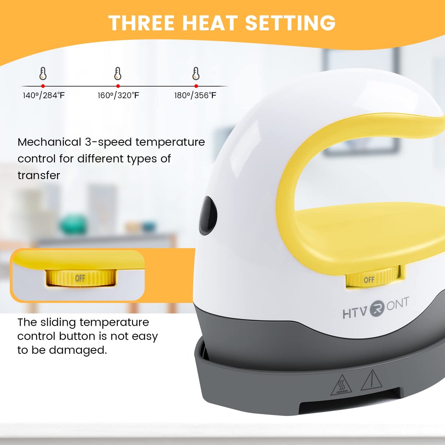 Heat Press Mini Heat Press Machine, Small Heat Press Portable Iron Press Machine for T Shirts, Hats, Heating Transfer Projects (Yellow)