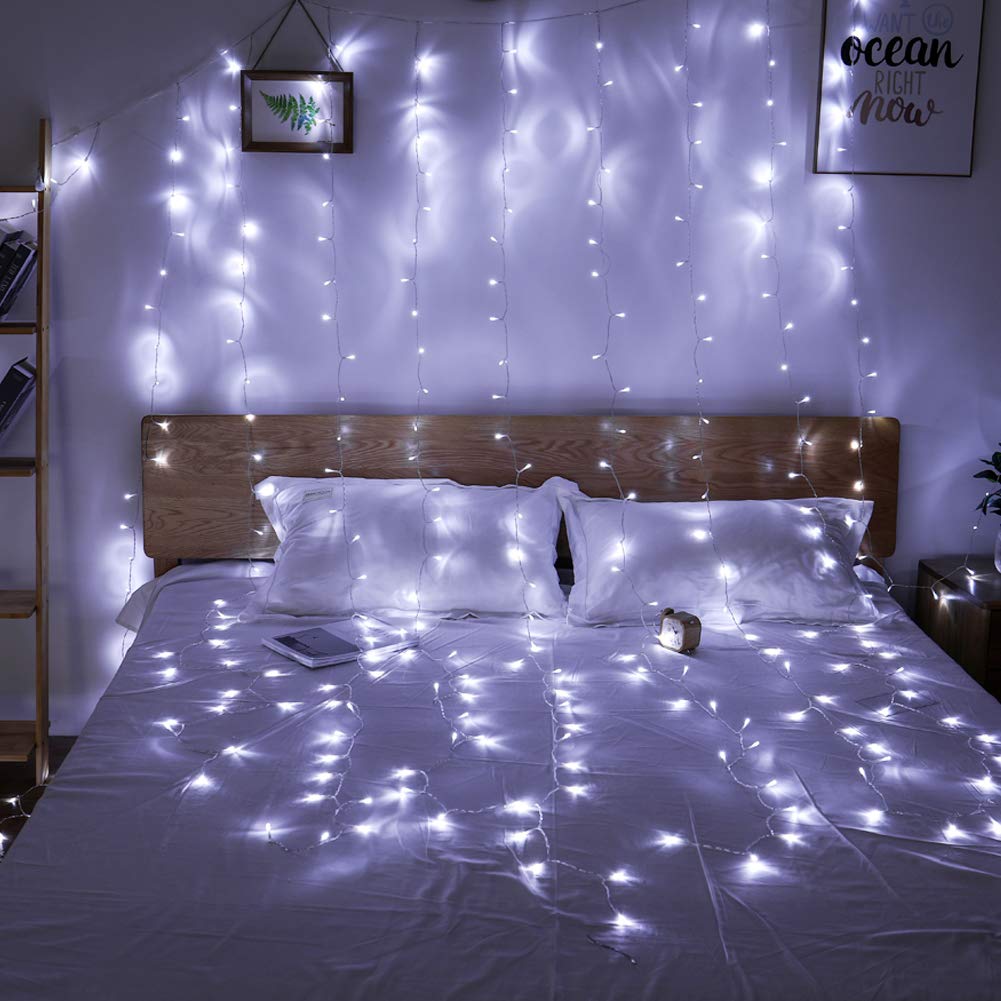 8.26 Inches Indoor Outdoor, LED String Light for Christmas Wedding Party Home Garden Bedroom Wall Decoration (White)