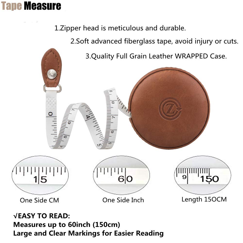 Sewing Tape Measure, Medical Body Cloth Tailor Craft Dieting Measuring Tape, 60 Inch/1.5M Dual Sided Retractable Ruler with Push Button Round