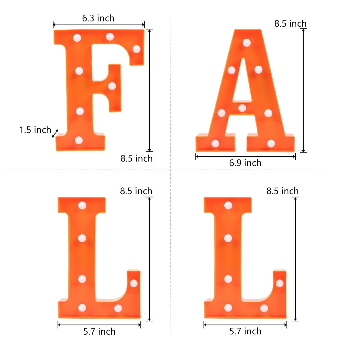 Fall Decorations for Home-4 LED Marquee Light Up Letters "FALL" for Home Thanksgiving Autumn Fireplace Tabletop Party Indoor Decor