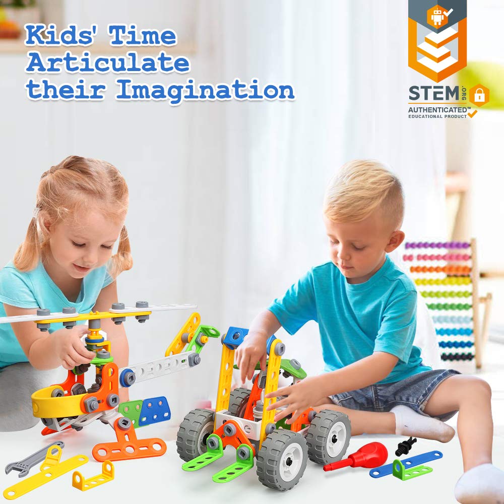 11 in 1 Stem Building Toys for Kids Ages 4-8 Easter STEM Toys for 4 5 6 7 8+ Year Old Boy Birthday Gift Idea, 175 Pcs Educational Construction Toys for Boys 5-7 4-6 6-8 Erector Set Blocks Game