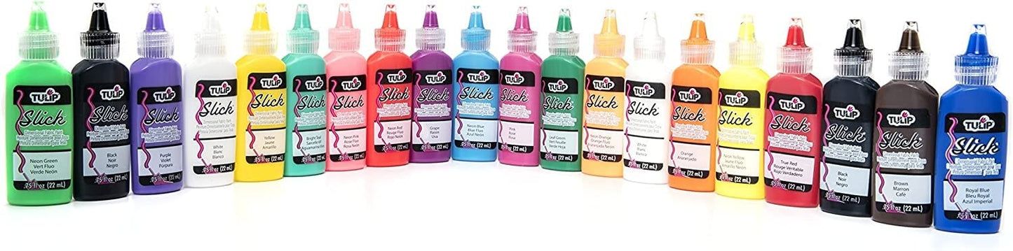 Fabric Paint Pack - Non-Toxic and Permanent 3D Puff Paint for Fashion Party, 20 Color Pack