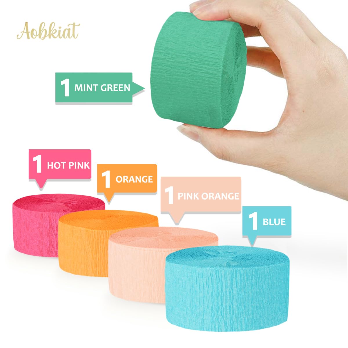 5 Rolls Rainbow Party Streamers Crepe Paper,Candyland Party Decorations for Christmas,Birthday,Wedding,Bachelorette,Bridal/Baby Shower,Hanging Candyland Backdrop Decoration