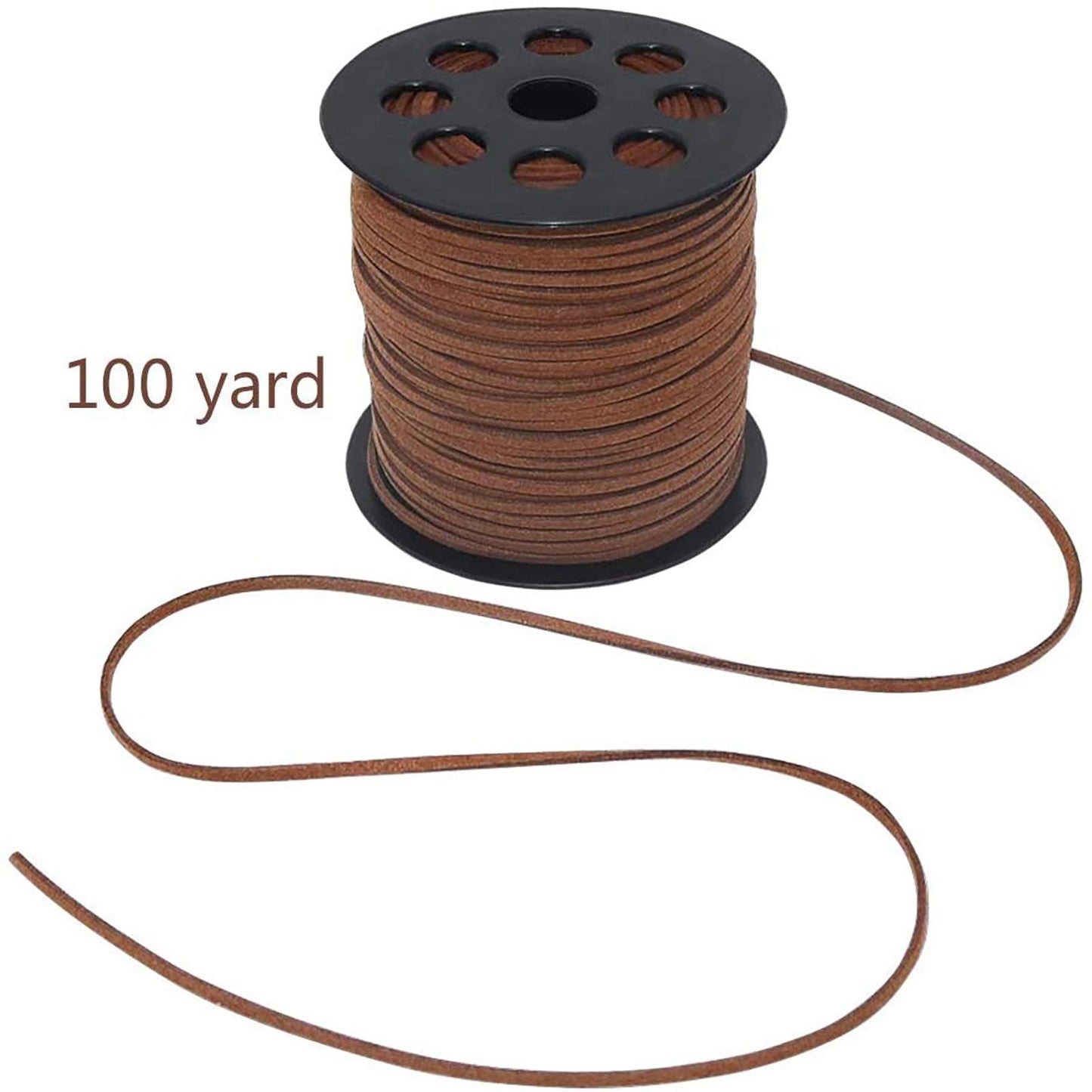 3mm x100 Yards Coffee Suede Cord Suede Lace Faux Leather Cord with Roll Spool for Bracelet Necklace Beading DIY Handmade Crafts
