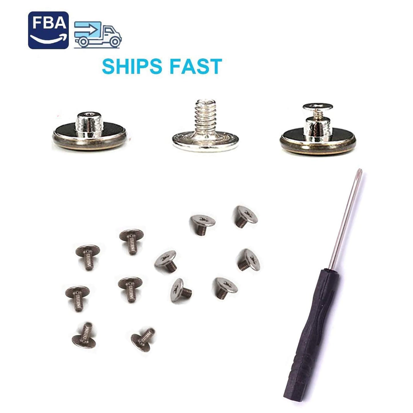 12 Pcs Button for Sewing Metal Jeans,ICEYLI 17 mm No-Sew Nailess Removable Metal Jeans Buttons Replacement Repair Combo Thread Rivets and Screwdrivers