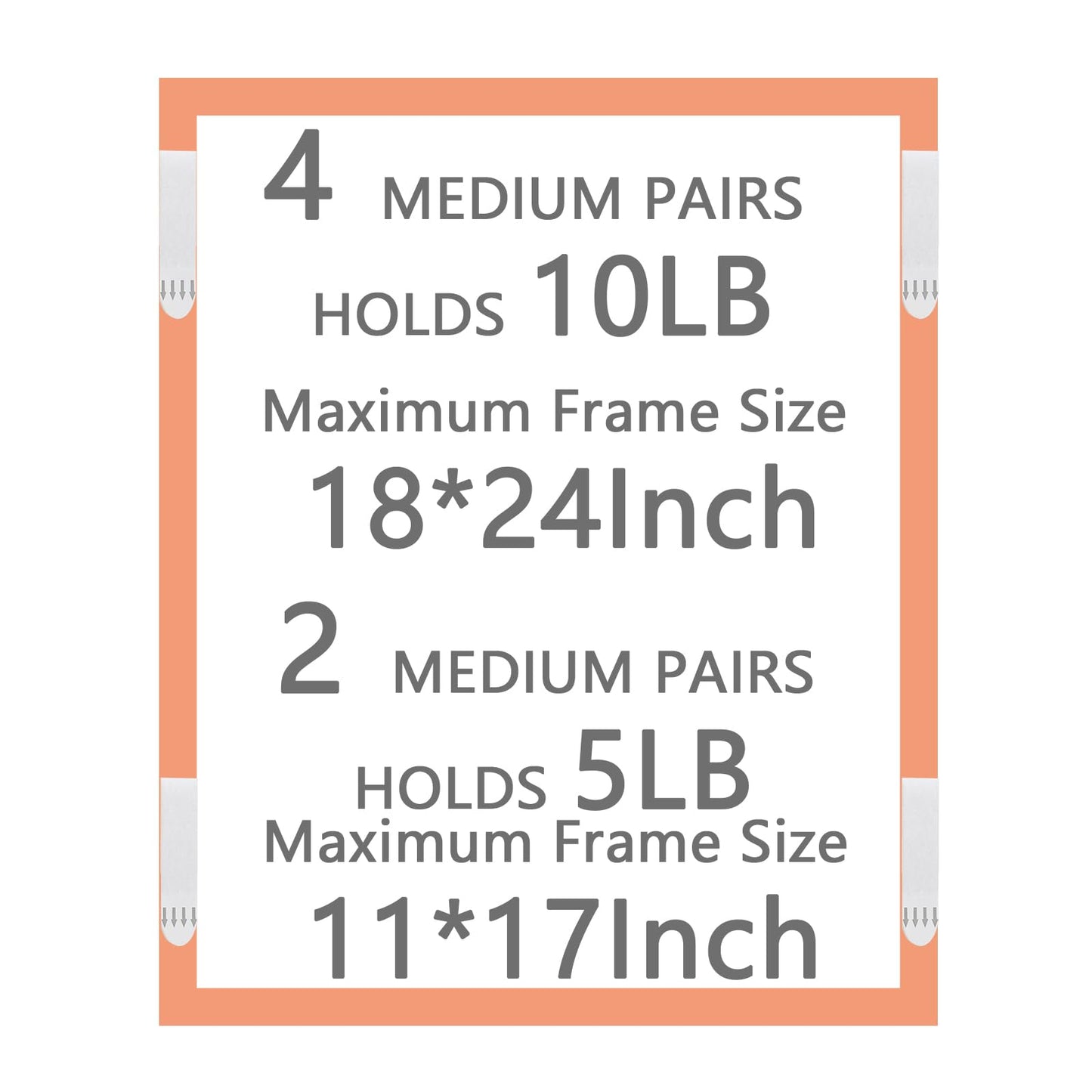 Medium Picture Hanging Strips Heavy Duty, 20-Pairs(40 Strips) Sticky Picture Hangers for Walls No Damage Wall Picture Hangers Without Nails Refill Adhesive Poster Strips (Medium-20 Pairs)