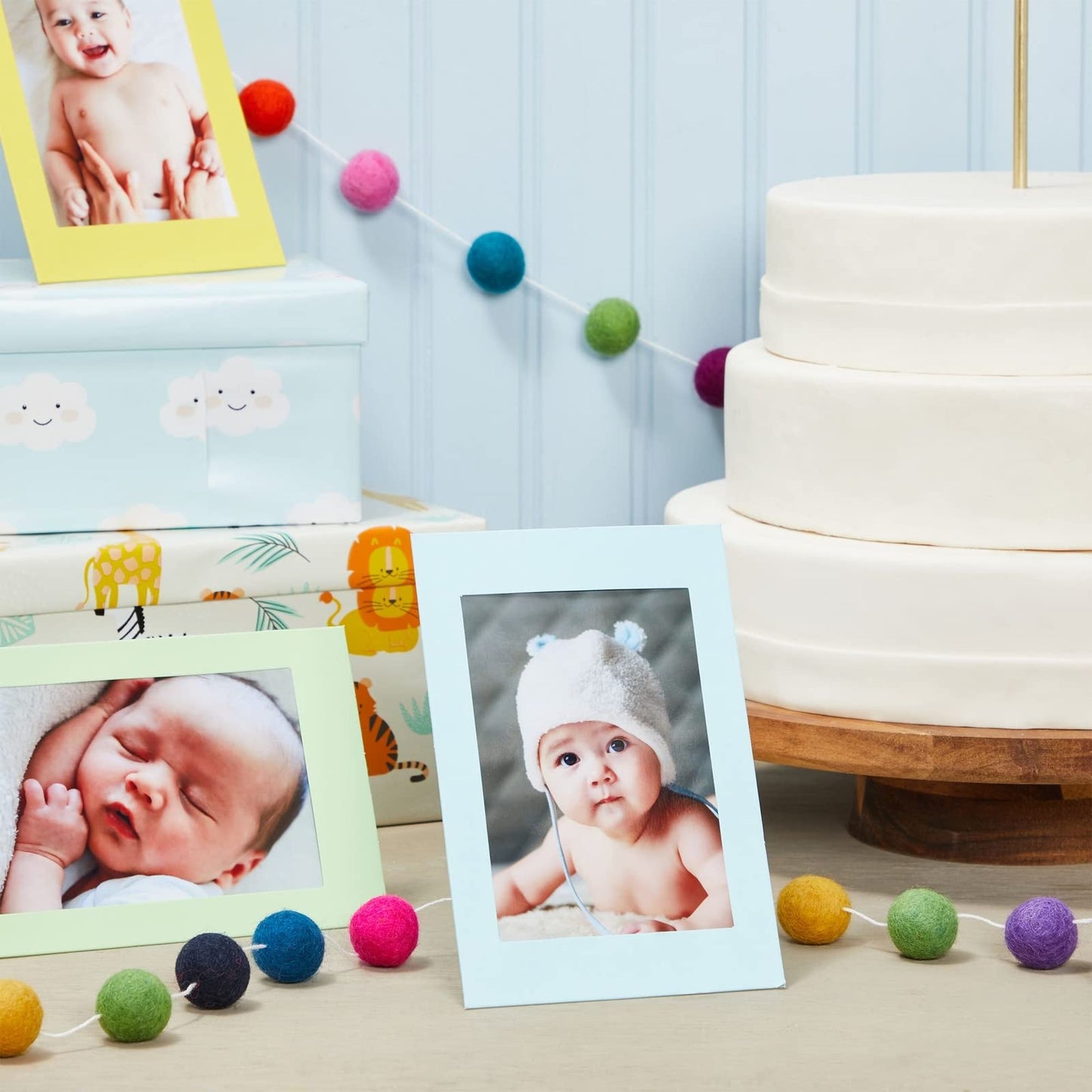 50 Pack Colorful 4x6 Paper Picture Frames, Cardboard Photo Easels for DIY, Classroom Crafts, 10 Rainbow Colors