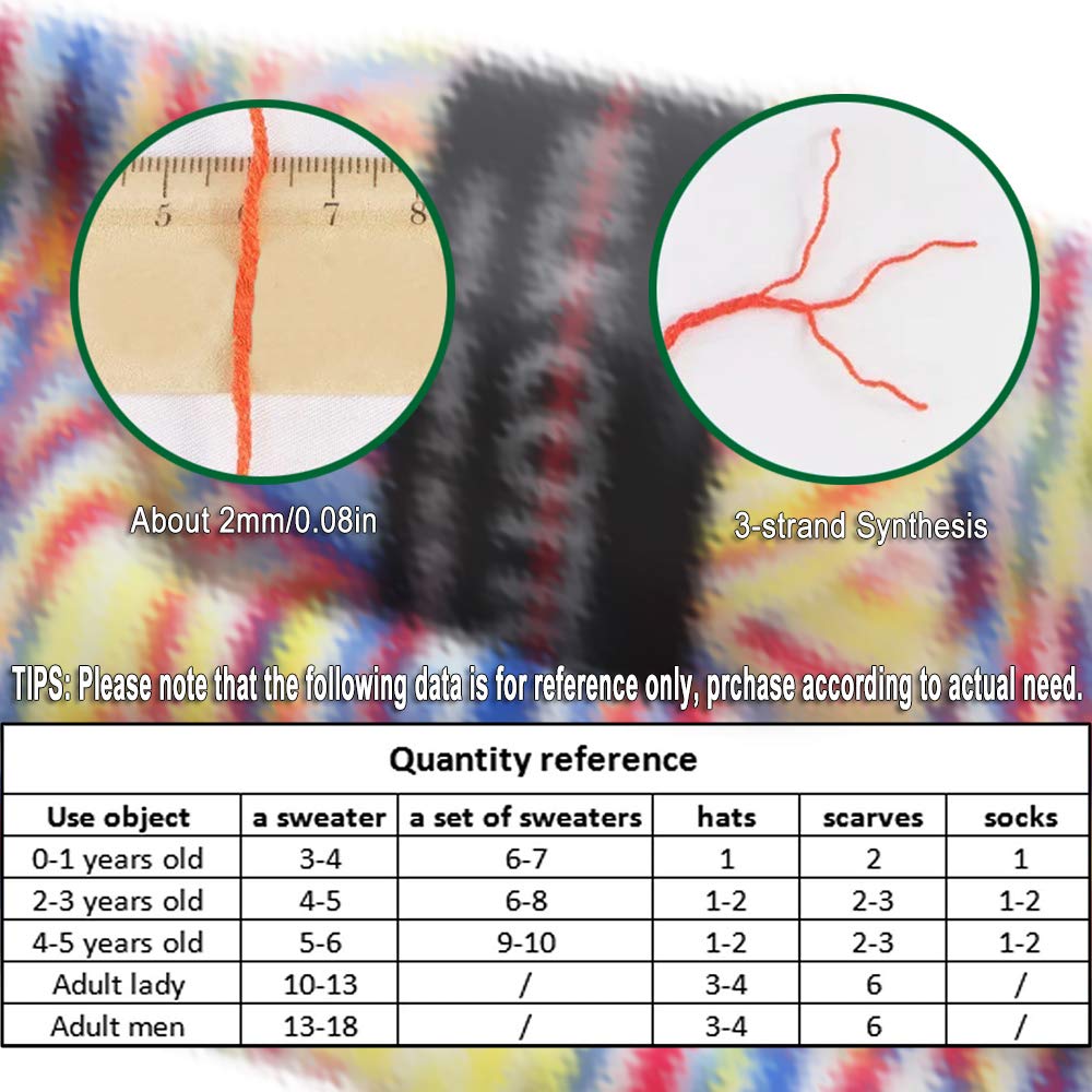 Park 6x300g Yarn Skeins Assorted Colors - Acrylic Soft Yarn for Knitting & Crochet, Includes 650 Yards