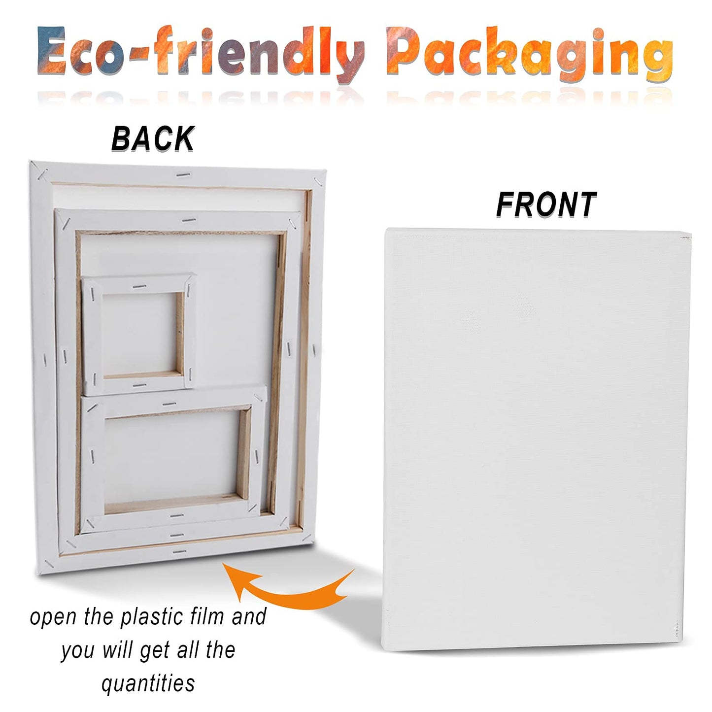 24 Pack Canvases for Painting with 4"x4", 5"x7", 8"x10", 9"x12", 11"x14", 12"x16", Round Canvas with 12"x12", 8"x8", 3 of Each, Painting Canvas for Oil & Acrylic Paint.