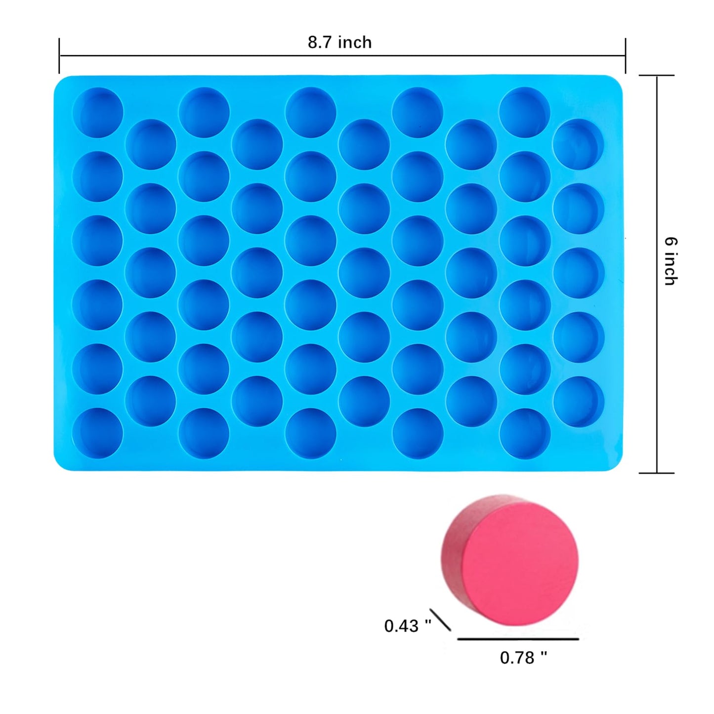Round Candy Molds Silicone Molds for Hard Candy, Gummy, Caramels, Chocolate, Ganache, Ice Cubes, 220 Cavity