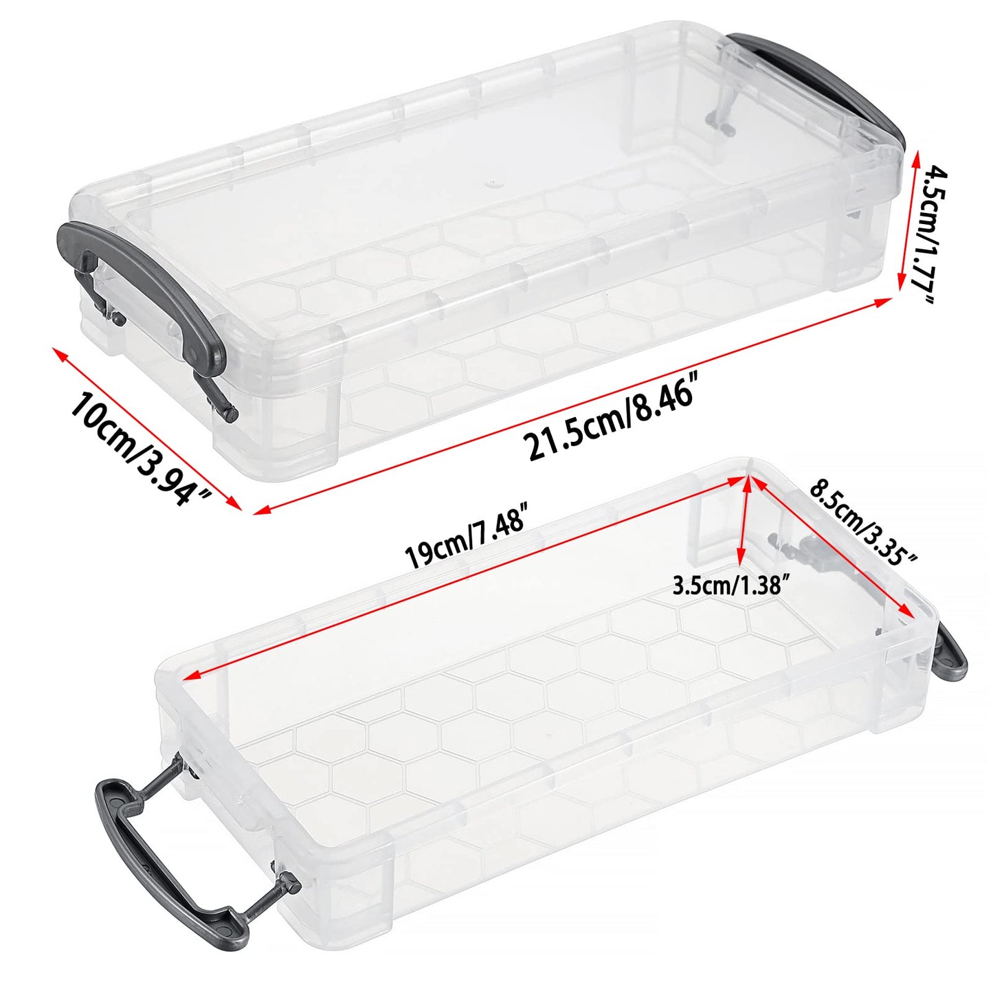 Large Capacity Pencil Box, Office Supplies Storage Organizer Box, Brush Painting Pencils Storage Box Watercolor Pen Container Drawing Tools(6 Pack Clear)