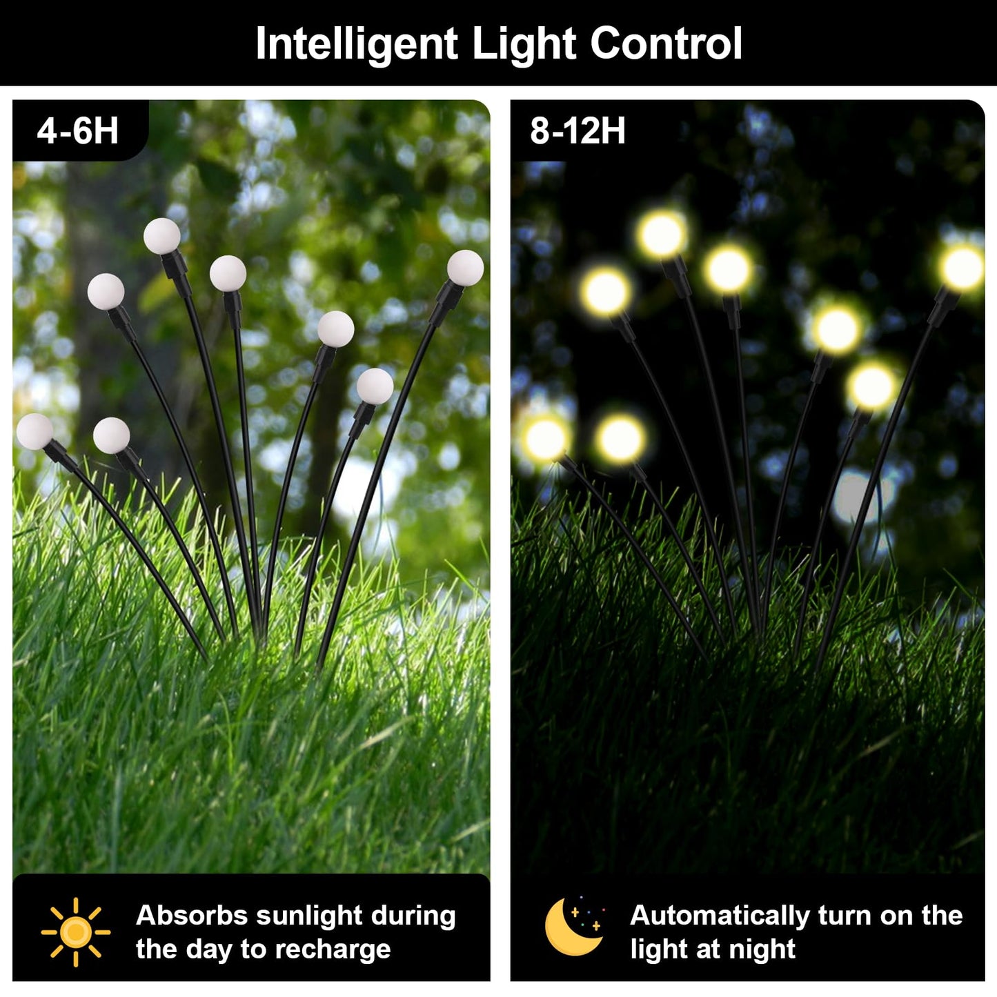 Firefly Lights Solar Outdoor, Swaying Solar Garden Lights,8 Modes Solar Firefly Lights Outdoor Waterproof for Outside Yard Patio Plant Porch Pathway Christmas Garden Decor Warm White(4 Pack)
